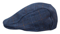 Mens Grandad Baker Flat Navy Cap 8 Panel Tweed Vintage Classic Smart Casual 1920s