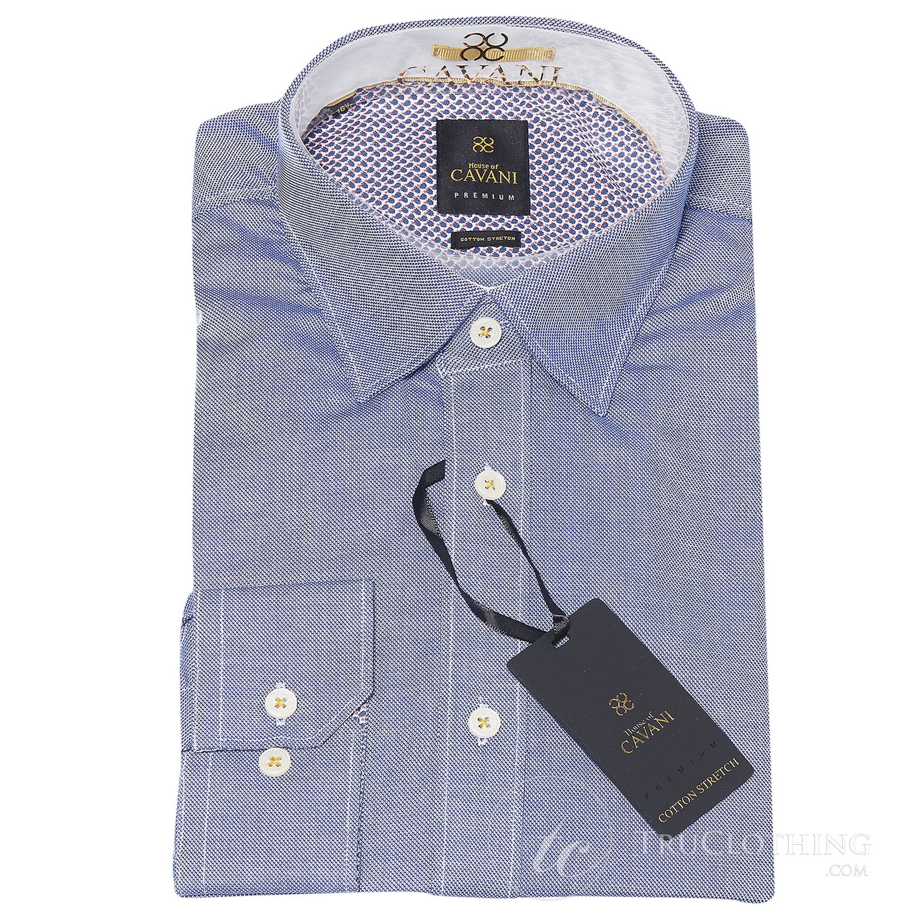 Cavani CV-65 - Men's Cotton Stretch Smart Shirt - Black/Blue/Navy/Pink/White