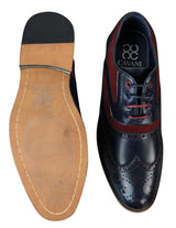 Mens Real Leather & Suede Laced Gatsby Brouges Smart Casual Designer Retro Shoes