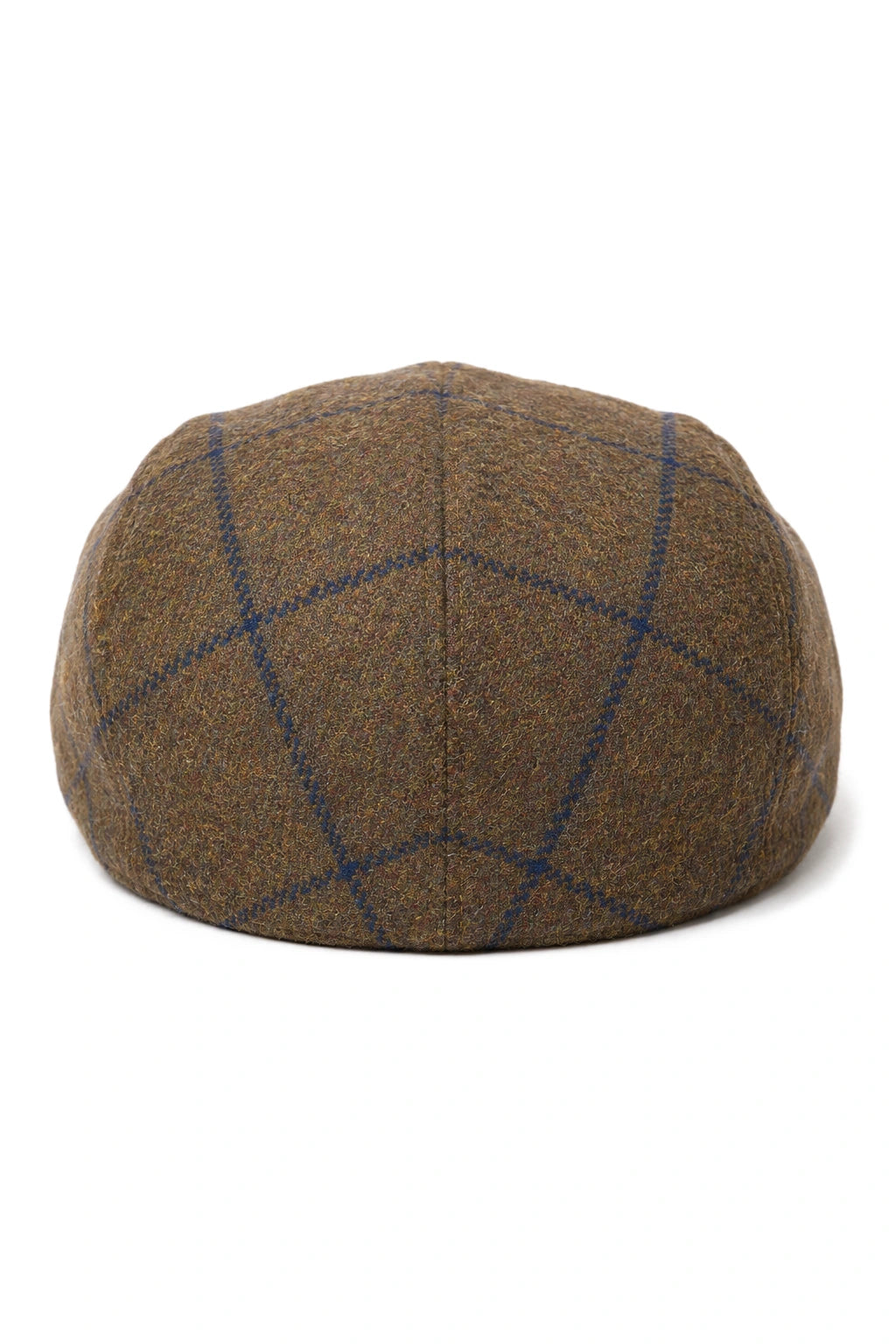 Cavani Kempson Schiebermütze – Herren Tweed Wolle Karo Grandad Hut Vintage – Olivgrün/Marineblau