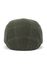 Cavani Kempson Schiebermütze – Herren Tweed Wolle Karo Grandad Hut Vintage – Olivgrün/Marineblau