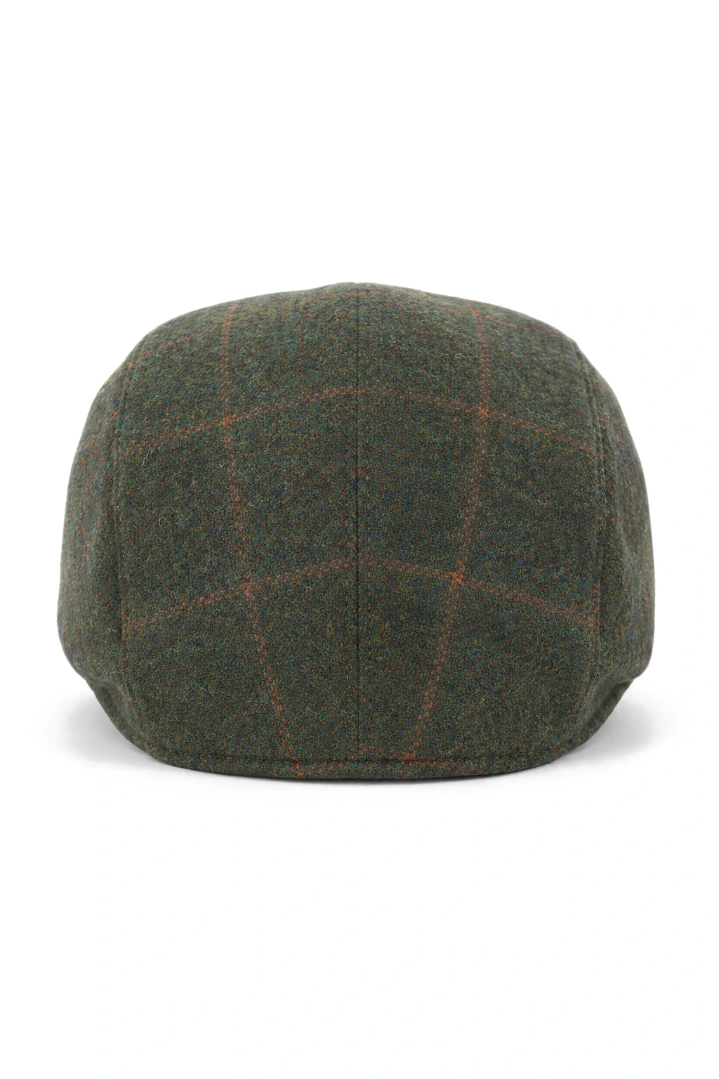 Cavani Kempson Schiebermütze – Herren Tweed Wolle Karo Grandad Hut Vintage – Olivgrün/Marineblau