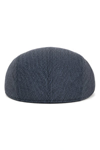 Cavani Martez Hut – Herren Grandad Hut Marineblau Schiebermütze Fischgrätenmuster Vintage Retro Del Boy Classic Gatsby Peaky Blinders