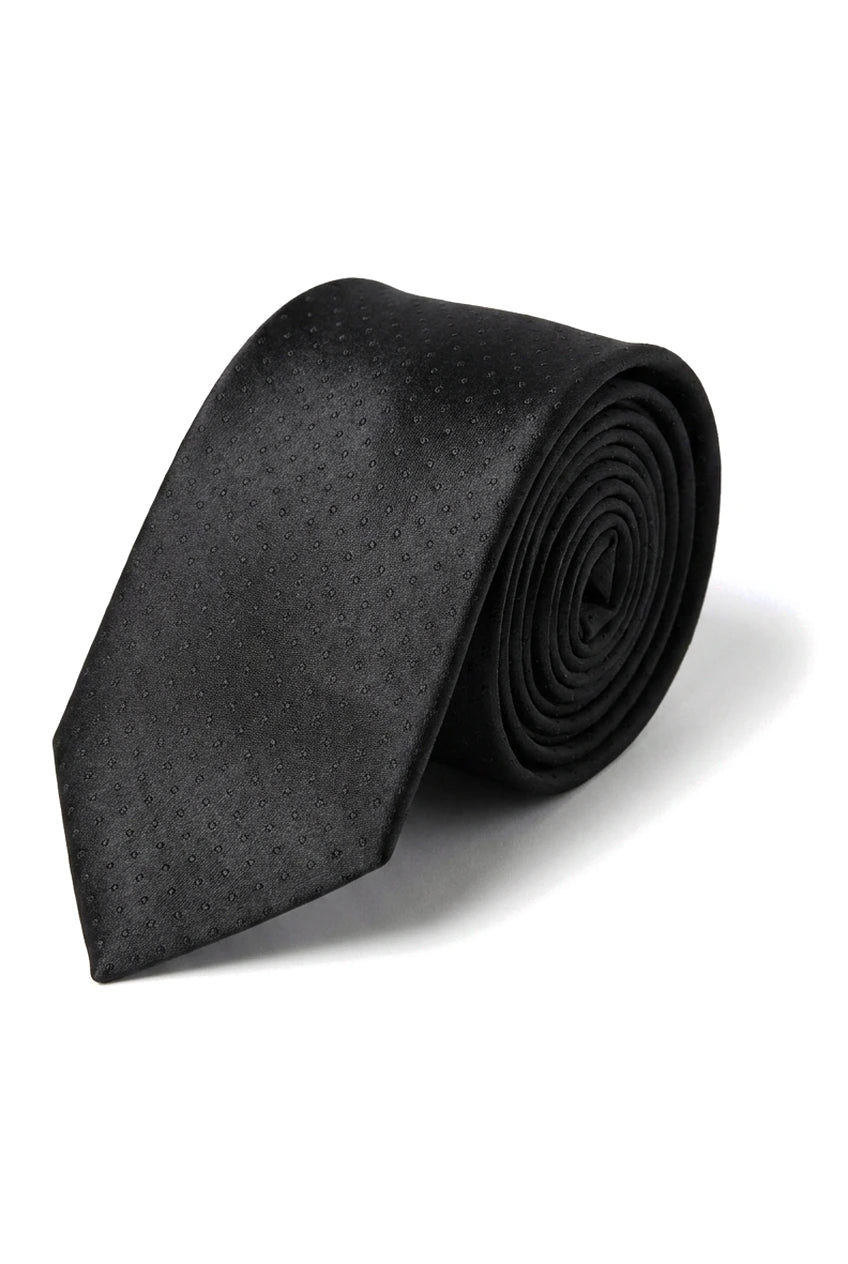 Cavani Satin-Krawatte – Passende Herren-Krawatte aus Satin-Seide, Einstecktuch, Taschentuch und Krawattenklammer, gepunktet, für Hochzeit, Abschlussball, Büro