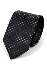 Cavani Satin-Krawatte – Passende Herren-Krawatte aus Satin-Seide, Einstecktuch, Taschentuch und Krawattenklammer, gepunktet, für Hochzeit, Abschlussball, Büro