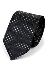 Cavani Satin-Krawatte – Passende Herren-Krawatte aus Satin-Seide, Einstecktuch, Taschentuch und Krawattenklammer, gepunktet, für Hochzeit, Abschlussball, Büro