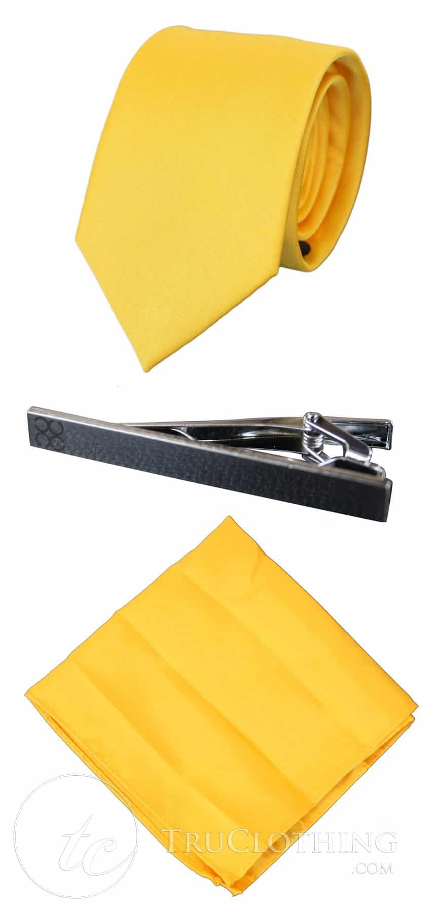 Cavani Satin Tie - Mens Matching Satin Silk Tie Hanky Hankerchief & Tie Clip Polka Dot Wedding Prom Office