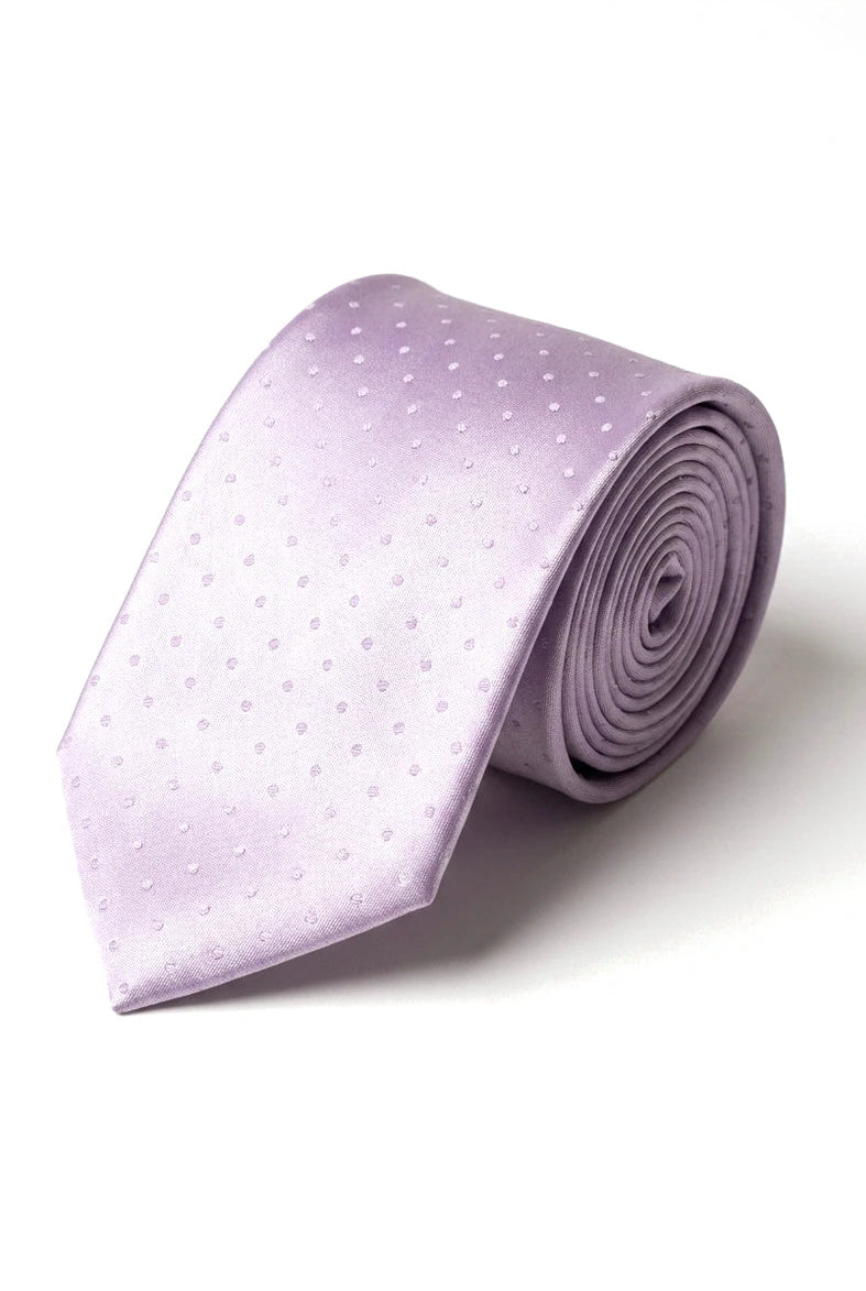 Cavani Satin-Krawatte – Passende Herren-Krawatte aus Satin-Seide, Einstecktuch, Taschentuch und Krawattenklammer, gepunktet, für Hochzeit, Abschlussball, Büro
