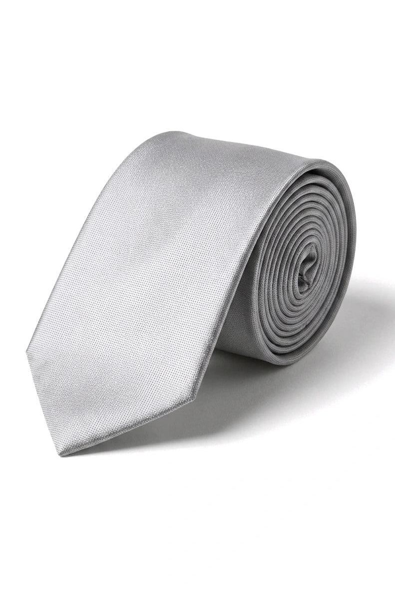 Cavani Satin-Krawatte – Passende Herren-Krawatte aus Satin-Seide, Einstecktuch, Taschentuch und Krawattenklammer, gepunktet, für Hochzeit, Abschlussball, Büro