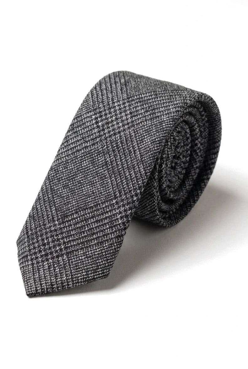 Farbe vergleichen Herren Tweed Fischgrät Krawatte Einstecktuch Karo Klassisch Grau