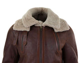 Mens 3/4 Shearling Sheepskin Long Jacket