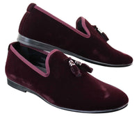 Elong dd0019 - Mens Velvet Slip On Suede Tassle Driving Shoes Loafers Smart Casual Wine Navy