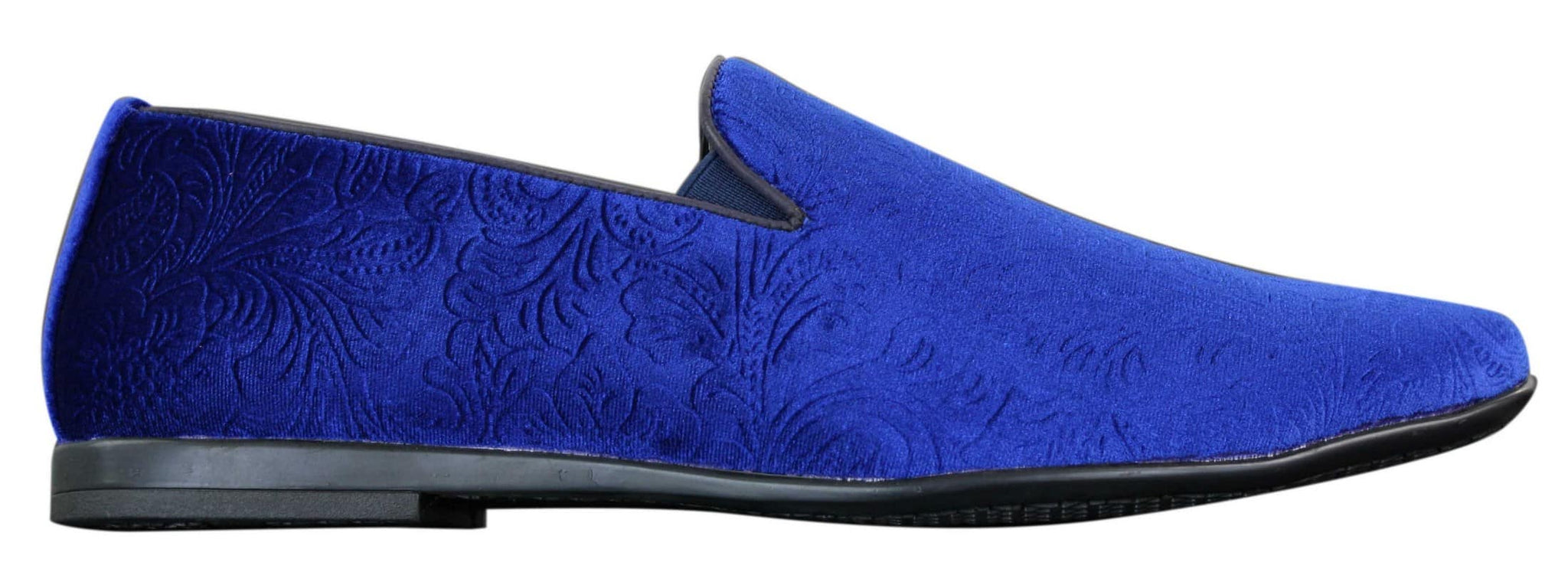 Elong DD0083 - Mens Velvet Slip On Paisley Driving Shoes Loafers Smart Casual Wine Navy Black