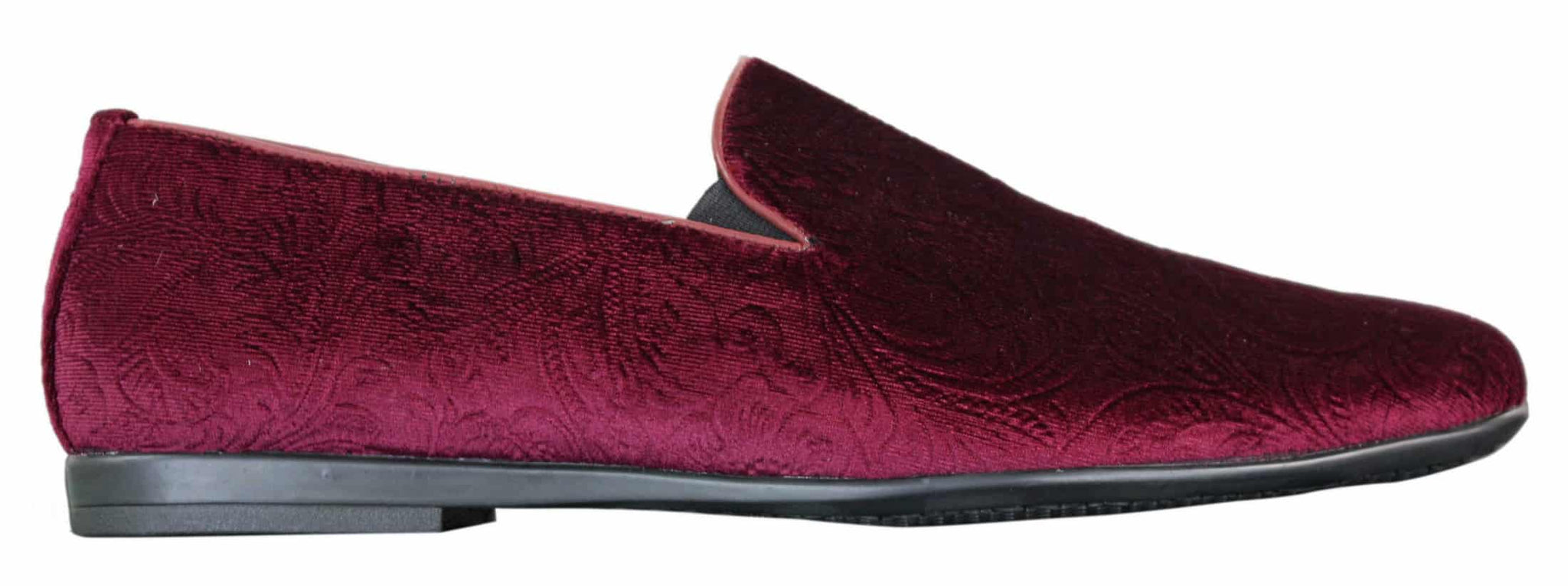 Elong DD0083 - Mens Velvet Slip On Paisley Driving Shoes Loafers Smart Casual Wine Navy Black