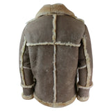 Men's Beige Cream Brown Original 3/4 Long Sheepskin Jacket