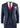 Men's 3 Piece Navy-Blue Slim Fit Suit with Wine Trim