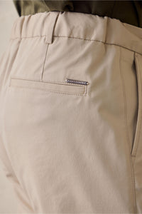 Beige, plissierte, elegante Freizeithose für Herren, klassische Passform