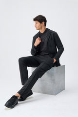 Herren-Blazer aus weichem Jersey in Anthrazit, elegant-lässig