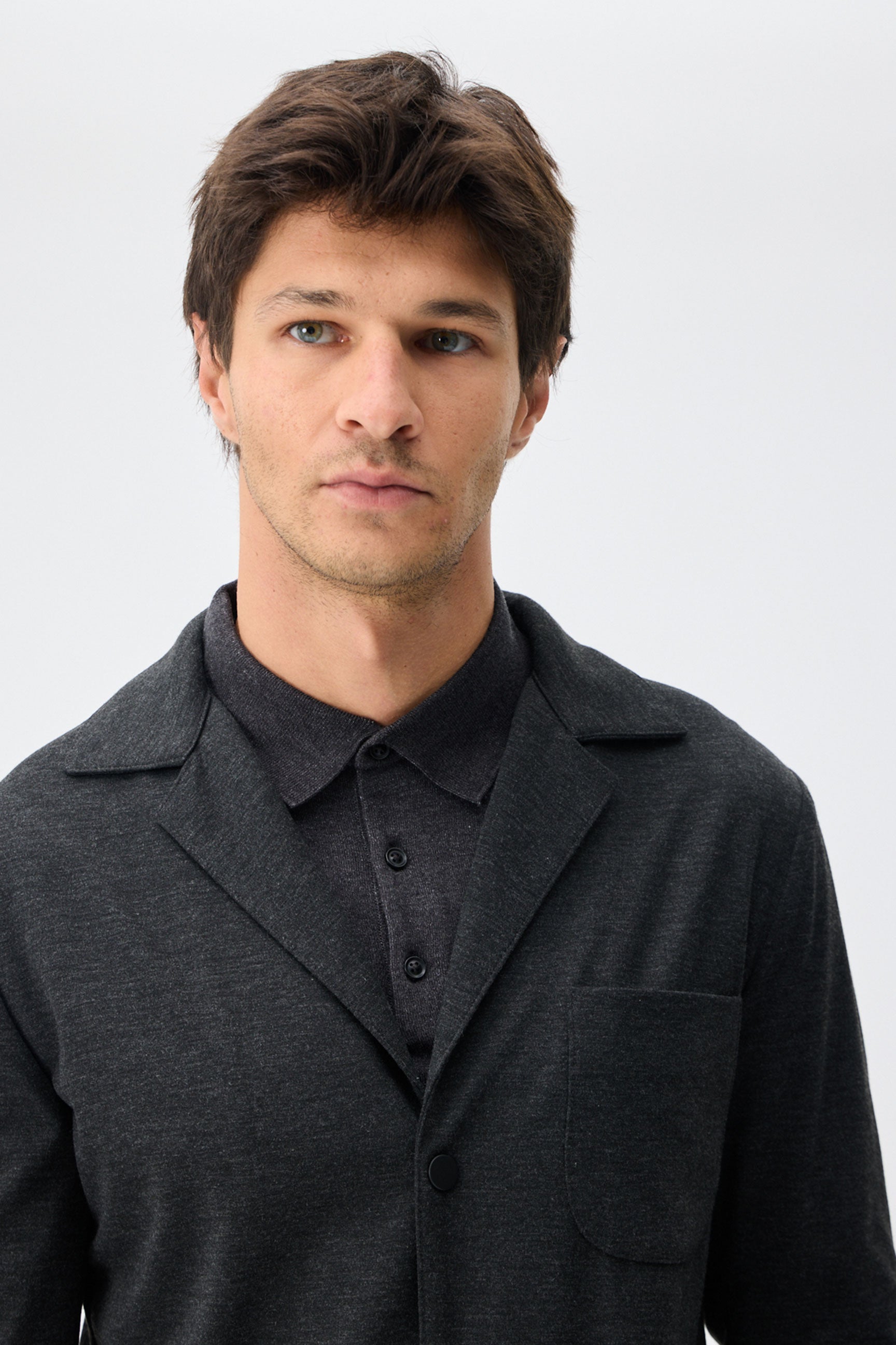 Herren-Blazer aus weichem Jersey in Anthrazit, elegant-lässig