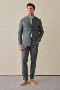 Herren-Utility-Jacke in Salbeigrün, leichte, elegante Freizeitjacke