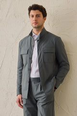 Herren-Utility-Jacke in Salbeigrün, leichte, elegante Freizeitjacke
