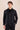 Schwarze Leinenhemdjacke für Herren mit Reißverschluss, leichtes Sommer-Overshirt