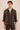 Braune Leinenhemdjacke für Herren mit Reißverschluss, leichtes Sommer-Overshirt