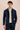 Herren-Hemdjacke aus marineblauem Leinen mit Reißverschluss, leichtes Sommer-Overshirt