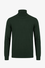 Grüner Herren-Rollkragenpullover aus weichem Viskosemischgewebe mit langen Ärmeln