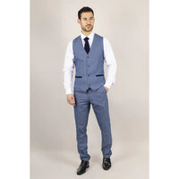 Earl - Men's Blue Checked Waistcoat