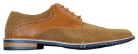 Elong K23 - Mens Suede Leather Laced Shoes Smart Casual Tan Brown PU Comfort Fit Round Toe