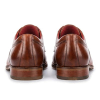 Everett - Herren-Derbyschuhe aus braunem, poliertem Leder mit Kappe