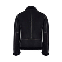 Men's Black Sheepskin Brando Biker Jacket