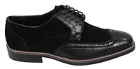 Mens Black Brown Suede & Snake Leather Brogues Shoes Gatsby Vintage
