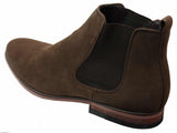 Mens Italian Suede Slip On Ankle Boots Smart Casual Desert Chelsea Dealer