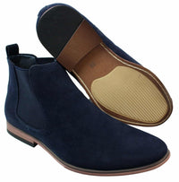 Mens Italian Suede Slip On Ankle Boots Smart Casual Desert Chelsea Dealer
