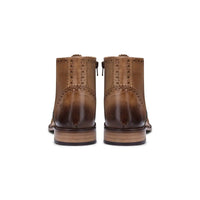 Mens Real Leather Vintage Boots Brogues 1920s Suede Tweed Laced Shoes Smart Formal