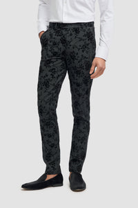 Georgi – Schwarze Hose mit Blumenmuster für Herren
