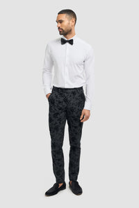Georgi – Schwarze Hose mit Blumenmuster für Herren
