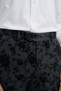 Georgi – Schwarze Hose mit Blumenmuster für Herren
