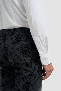 Georgi – Schwarze Hose mit Blumenmuster für Herren