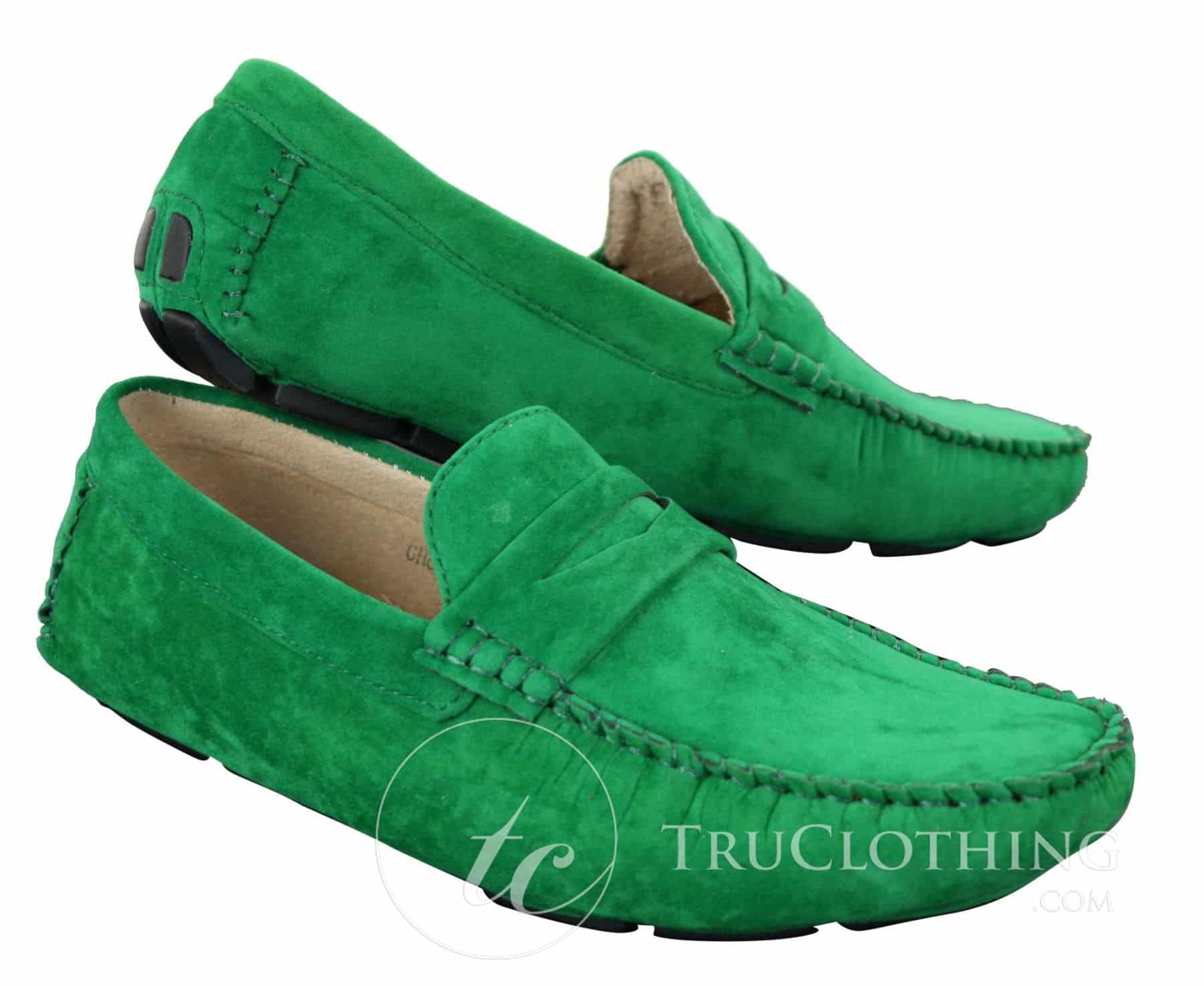 Mens Slip On Suede Leather Shoes Moccasin Loafers Smart Casual Brown Beige