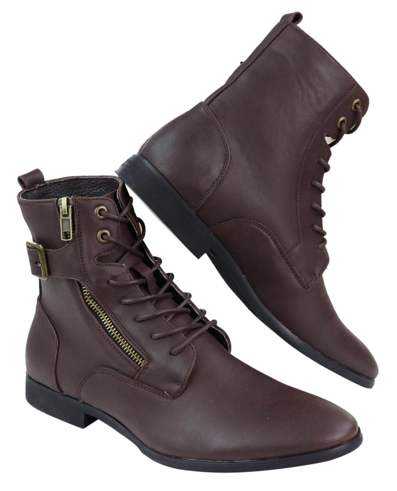 Mens Zip-Up Military Peaky Blinders Boots