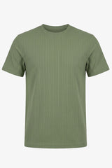 Grünes, geripptes klassisches T-Shirt für Herren