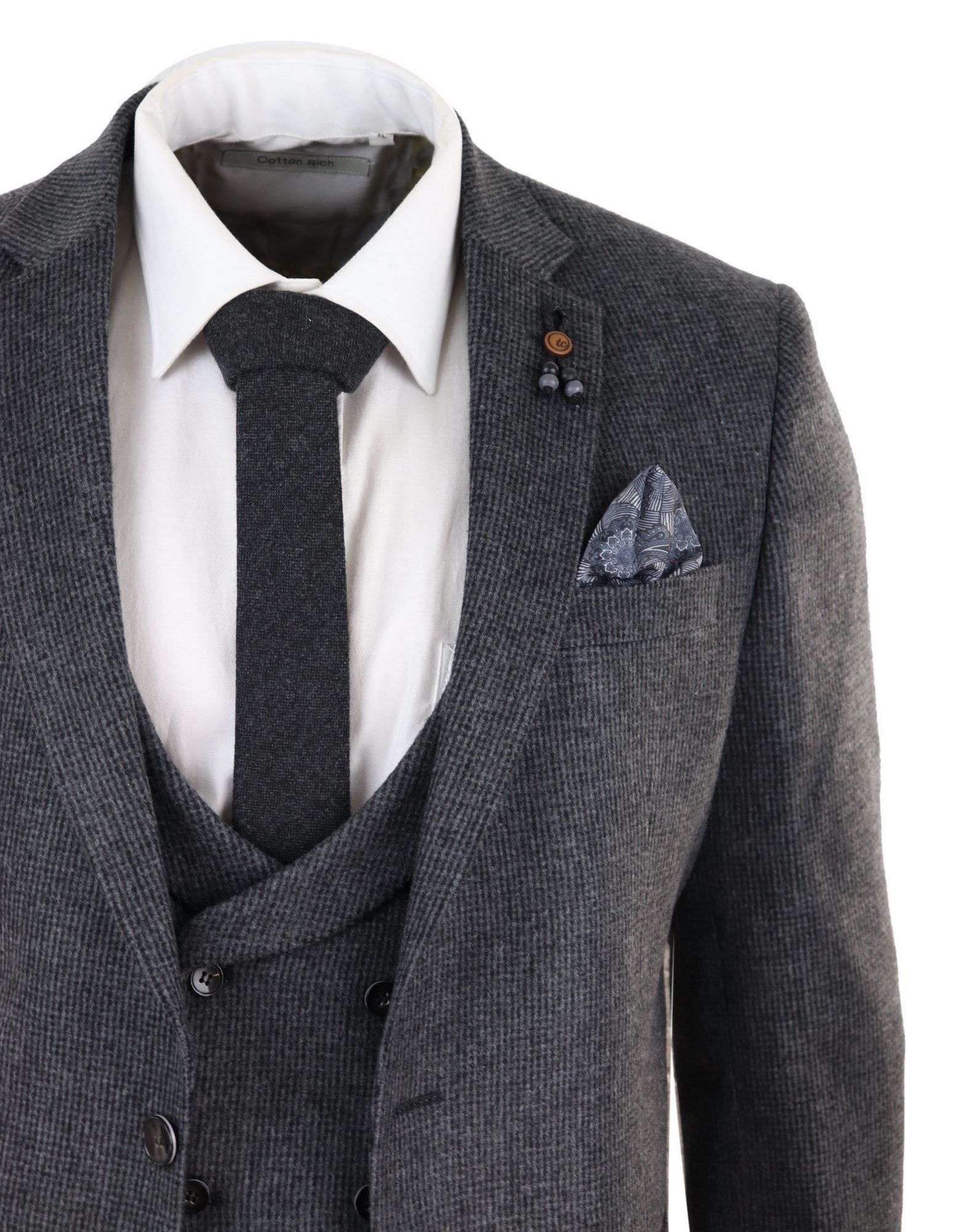 Grey Tweed 3 Piece Suit