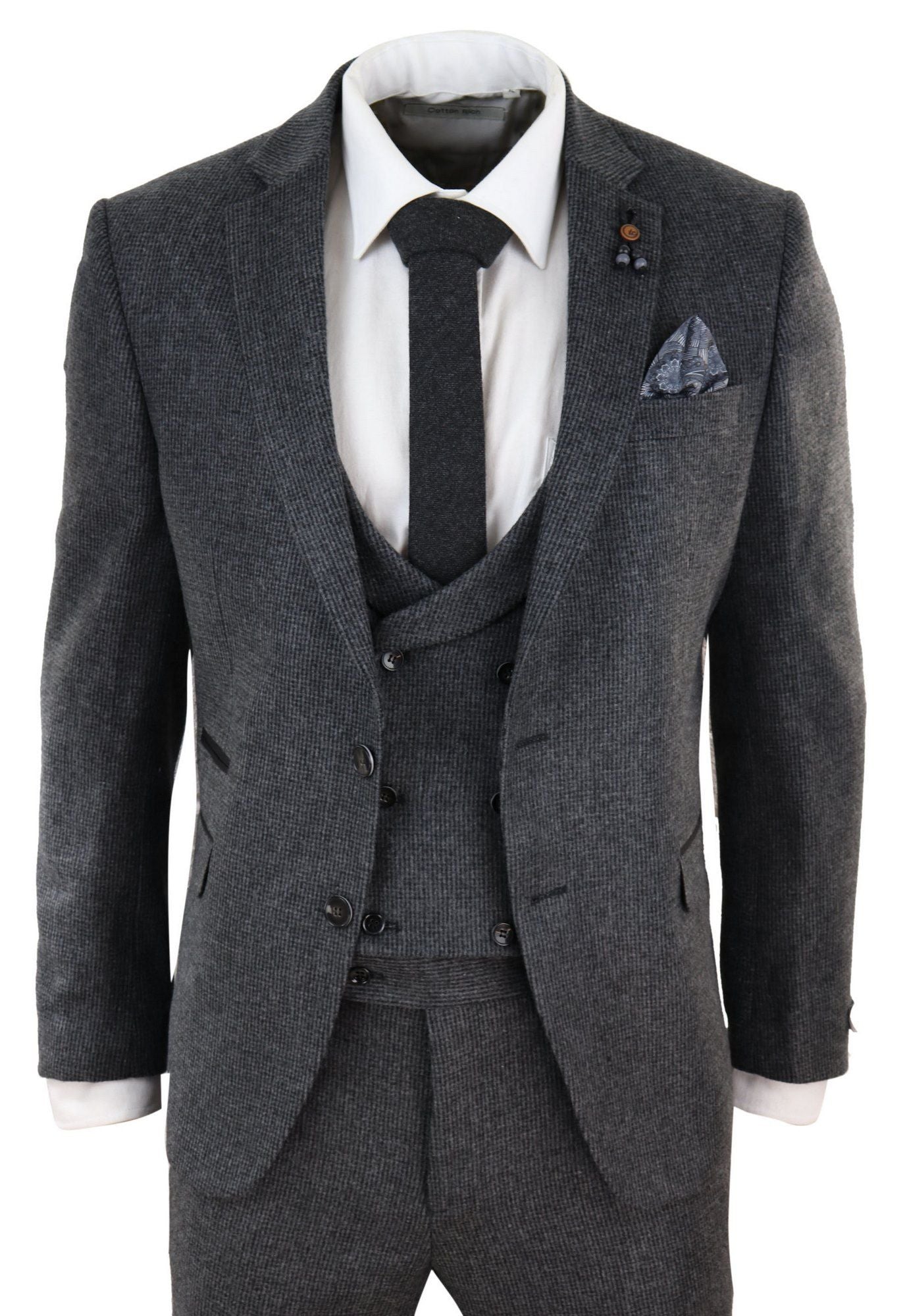 Grey Tweed 3 Piece Suit