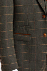 Harris - Grüner Tweed-Blazer mit Fischgrätmuster
