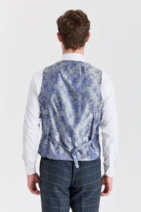 Harris - Herrenweste aus marineblauem Tweed-Wollmischgewebe