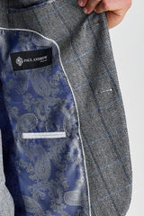 Harris - Grauer Tweed-Blazer mit Fischgrätmuster für Herren