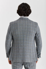 Harris - Grauer Tweed-Blazer mit Fischgrätmuster für Herren